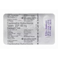 Flexilert 180, Generic Allegra, Fexofenadine Hydrochloride 180mg blister pack information