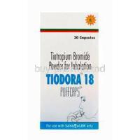 Tiodora 18 Puffcaps, Generic Spiriva, Tiotropium Bromide 18mcg box