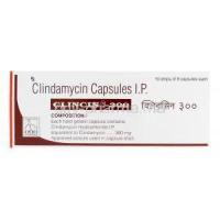 Clincin 300, Generic Cleocin, Clindamycin 300mg Box Composition