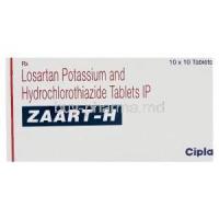 Zaart-H, Generic Hyzaar, Losartan Potassium 50mg and Hydrochlorothiazide 12.5mg Box