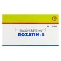 Rozatin-5, Generic Crestor, Rosuvastatin 5mg Box