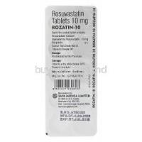 Rozatin-10, Generic Crestor, Rosuvastatin 10mg Blister Pack Information