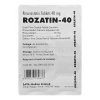 Rozatin-40, Generic Crestor, Rosuvastatin 40mg Blister Pack Information