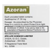 Azoran, Generic Imuran, Azathioprine 50mg Box Information
