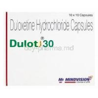 Dulot 30, Generic Cymbalta, Duloxetine 30mg Box