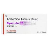 Dyamide 20, Generic DEMADEX, Torsemide 20mg Box
