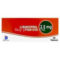 Lisinopril, Generic Zestril, Lisinopril 2.5mg Box
