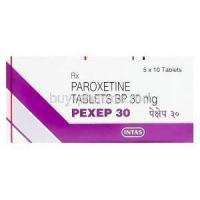 Pexep 30, Generic Paxil, Paroxetine Hydrochloride 30mg Box