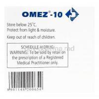 Omez-10, Generic Prilosec, Omeprazole 10mg Box Information