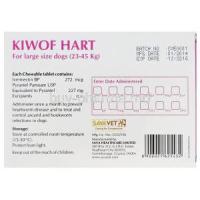 Kiwof Hart Chewable Tabs for Large Dogs, Generic Heartgard Plus, Ivermectin 272mg and Pyrantel 227mg Box Information