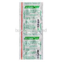 Ropark 0.5, Generic Requip, Ropinirole 0.5mg Tablet Blister Pack Information