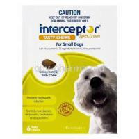 Interceptor Spectrum for Small Dogs, Milbemycin Oxime 5.75mg and Praziquantel 57mg Box