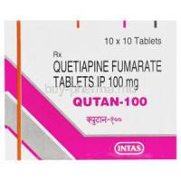 Qutan-100, Generic Seroquel, Quetiapine 100mg Box