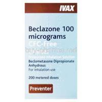 Beclazone CFC-Free Inhaler, Beclometasone Dipropionate Anhydrous 100mcg 200MD Box