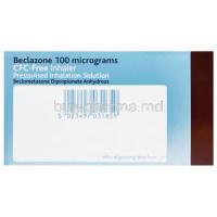 Beclazone CFC-Free Inhaler, Beclometasone Dipropionate Anhydrous 100mcg 200MD Box Bottom