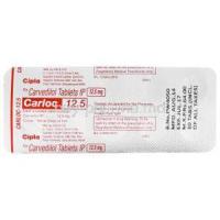 Carloc, Generic Coreg, Carvedilol 12.5mg Tablet Strip Information