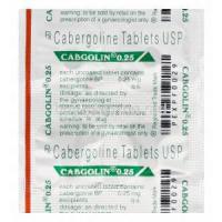 Cabgolin 0.25, Generic Dostinex, Cabergoline 0.25mg Blister Pack Information