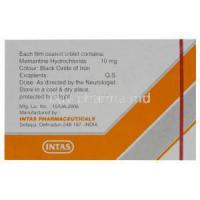 Nemdaa 10, Generic Namenda, Memantine Hydrochloride 10mg Box Information