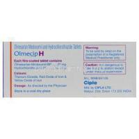 Olmecip H, Generic Benicar HCT, Olmesartan Medoxomil 20mg and Hydrochlorothiazide 12.5mg Box Information