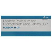 Lorsava H-DS, Generic Hyzaar, Losartan Potassium 100mg and Hydrochlorothiazide 25mg Box