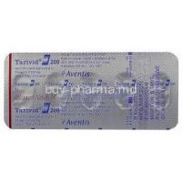 Tarivid 200, Generic Floxin, Ofloxacin 200mg Tablet Strip Back