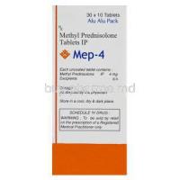 Mep-4, Generic Medrol, Methyl Prednisolone 4mg Box Composition