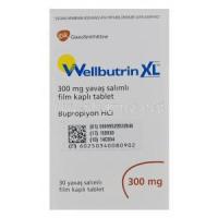 Wellbutrin XL, Bupropion Hydrochloride 300mg Extended Release Box Back