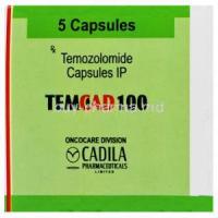 TEMCAD 100, Generic TEMODAR, Temozolomide 100mg Box Top