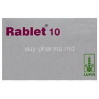 Rablet 10, Generic Aciphex, Rabeprazole Sodium 10mg Box