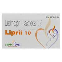 Lipril 10, Generic Zestril, Lisinopril 10mg Box