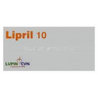 Lipril 10, Generic Zestril, Lisinopril 10mg Box Top