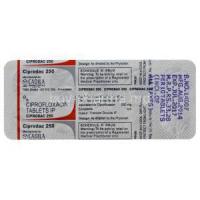 Ciprodac 250, Generic Cipro, Ciprofloxacin 250mg Tablet Strip Information
