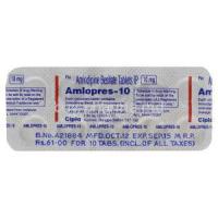 Amlopres-10, Generic Norvasc, Amlodipine 10mg Tablet Strip Information