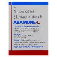 Abamune-L, Generic Kivexa, Abacavir 600mg and Lamivudine 300mg Box Information