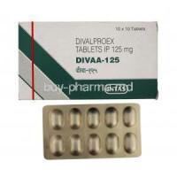 Divaa-125, Generic Depakote, Divalproex Sodium 125mg