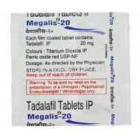 Megalis-20, Tadalafil 20mg Tablet Blister Pack Information