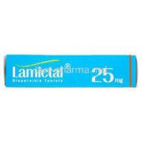 Lamictal Dispersible Tablets, Lamotrigine Dispersible 25mg Box Side