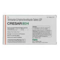 Cresar 80H, Generic Micardis HCT, Telmisartan 80mg and Hydrochlorothiazide 12.5mg Box Information