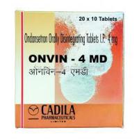 Onvin -4 MD, Generic  Zofran, Ondansetron 4mg Orally Disintegrating tablets box