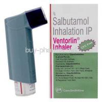 Ventolin, Salbutamol  Inhaler and box