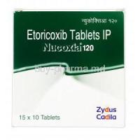 Nucoxia 120, Generic Arcoxia, Etoricoxib, 120 mg box