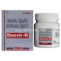 Duovir-N, Lamivudine/ Zidovudine/ Nevirapine bottle and box