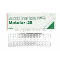 Metolar-25, Generic Lopressor, Metoprolol Tartrate 25mg