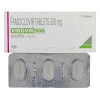 Virovir, Generic  Famvir, Famciclovir 500 mg tablet and box