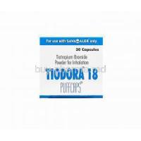 Tiodora 18, Tiotropium Bromide 18mcg PUFFCAPS box top label