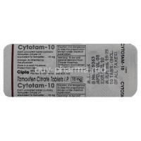 Cytotam, Tamoxifen 10 Mg Tablet (Cipla) Blister Pack