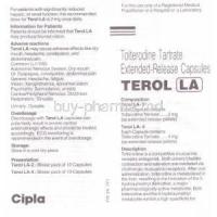 Generic Detrol LA  ,  Tolterodine  XR  2 mg information sheet 1