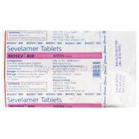 Biosev, Sevelamer Hydrochloride 800mg Tablet Strip Information