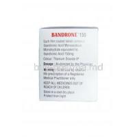 Bandrone 150, Generic Boniva, Ibandronic Acid 150mg Box Information