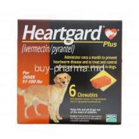 HEARTGARD PLUS CHEWABLES for Large Dogs, Ivermectin 272mcg and Pyrantel Pamoate 227mg Box